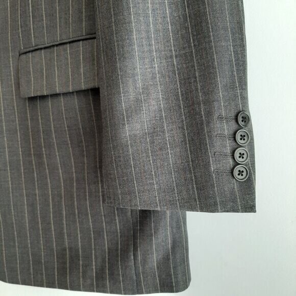 NAUTICA Navigator 100% Wool Blazer Jacket Grey Pin Stripe Men's Sz 40 T Tall - Picture 5 of 12